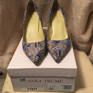 Ivanka Trump Blue Multi Texture Pumps